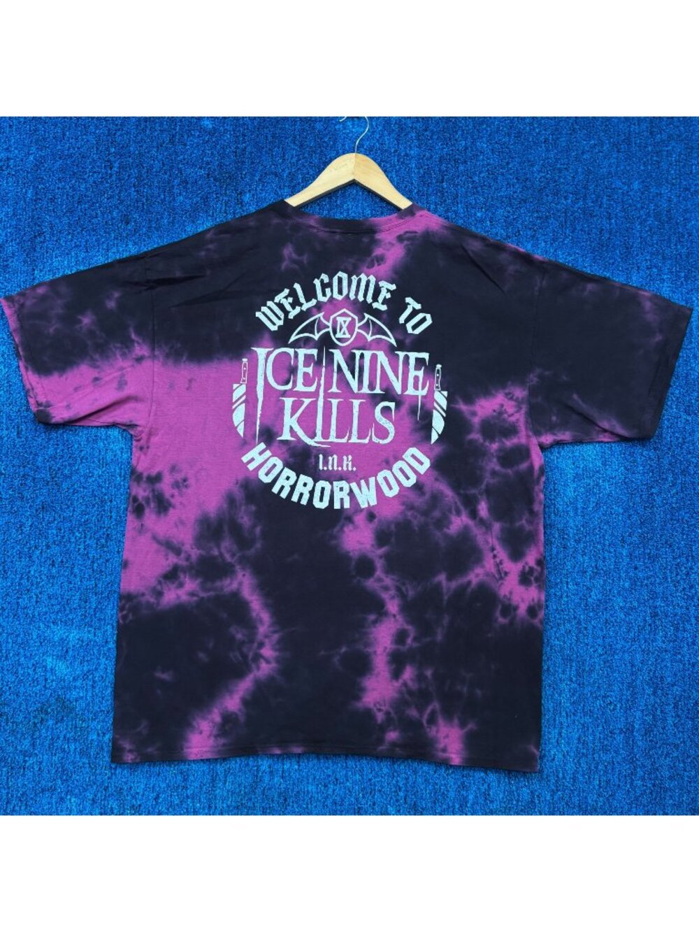 Ice Nine Kills Horrorwood Rock Pink/Black Tie-Dye T-Shirt Size XXL